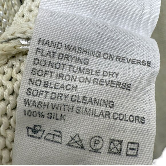 Majestic Filatures Silk Sweater Size Small Shimmer Beige Womens Top Evening - Picture 11 of 12